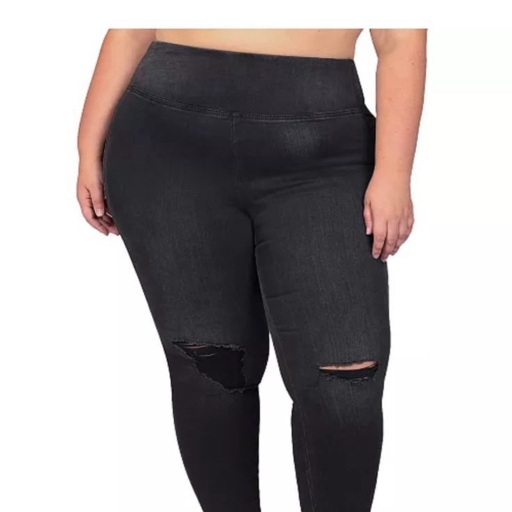 Rewash Black Distressed Jeggings
